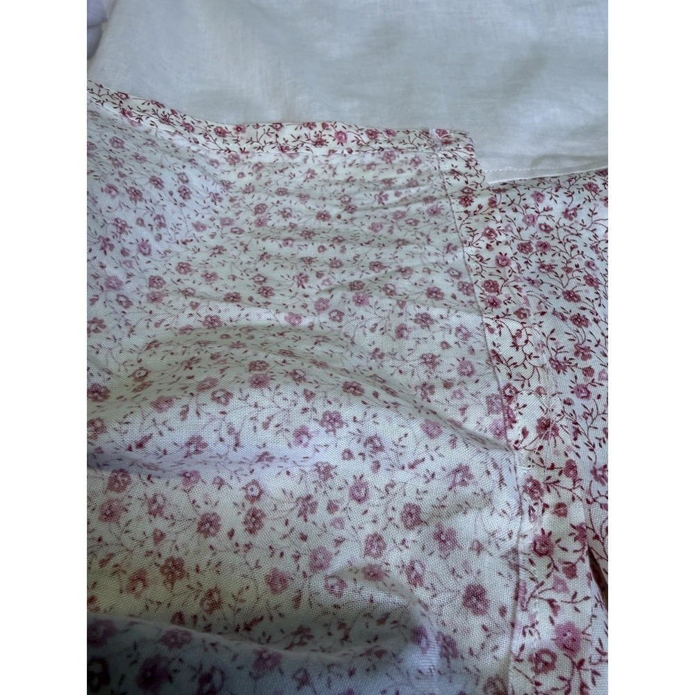 Girls Pink Calico Ditzy Floral Print Crib Skirt Shabby Chic Cottagecore Feminine - Picture 8 of 14